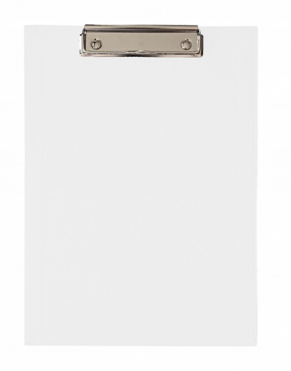 Stevige A4 Klembord met Klip - Wit, 22x31 cm