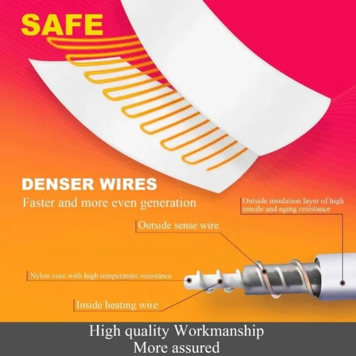 Chengdu Rainbow Elektrische Deken 1 Persoon Flanel Roze 150x80 cm - afbeelding 2