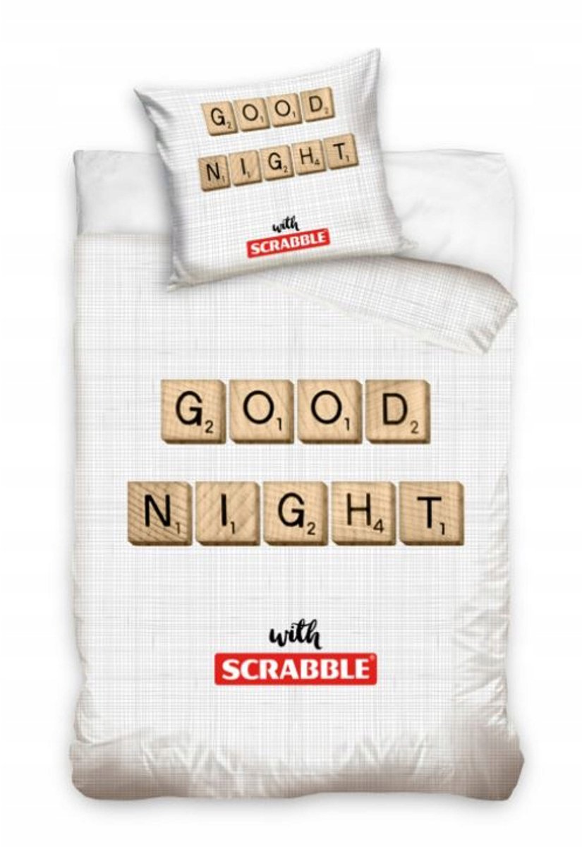 Katoenen Dekbedovertrek Set 160x200 SCRABBLE - 100% Katoen