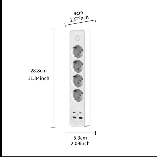 Stekkerdoos (4000 W/16 A) stekkerdoos 10 stopcontacten met 4