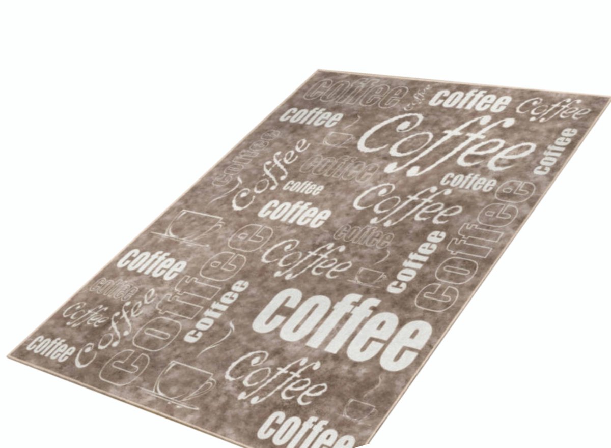 Vloerkleed 120x180cm - Keukenloper - Wasbaar Antislip - Coffee - Laagpolig Zacht Tapijt