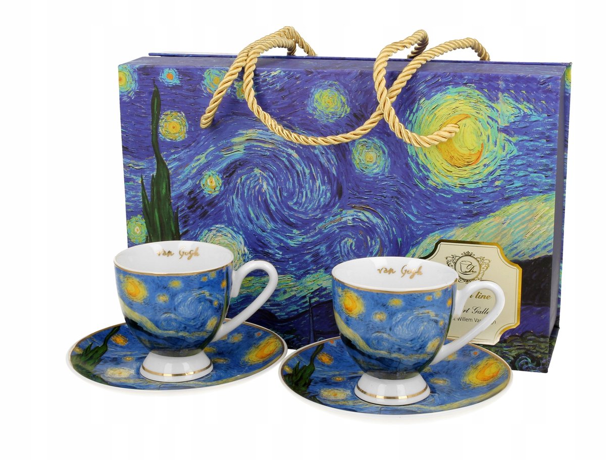 Set van 2 Espresso Kopjes STARRY NIGHT Golden Line - Van Gogh