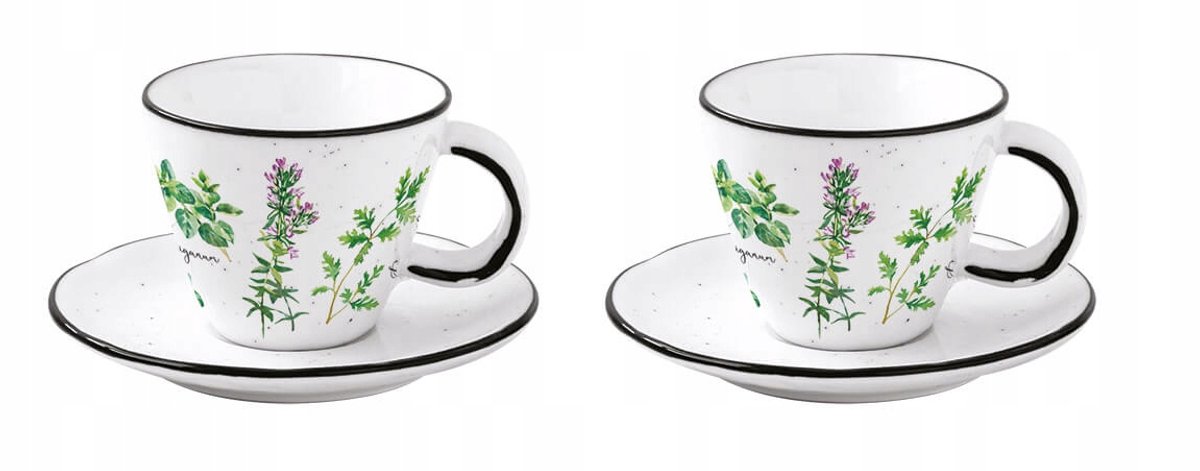 Easy Life Herbarium Espressokopjes Set - 2 stuks, 120ml