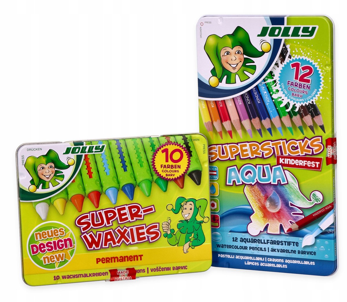 Jolly Krijtjes Set: Wasco en Aqua Kleurpotloden voor Kinderen