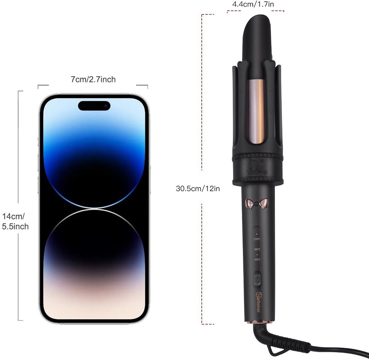 Hatteker Automatische Krultang - 32 mm Krultang - Grote - afbeelding 2