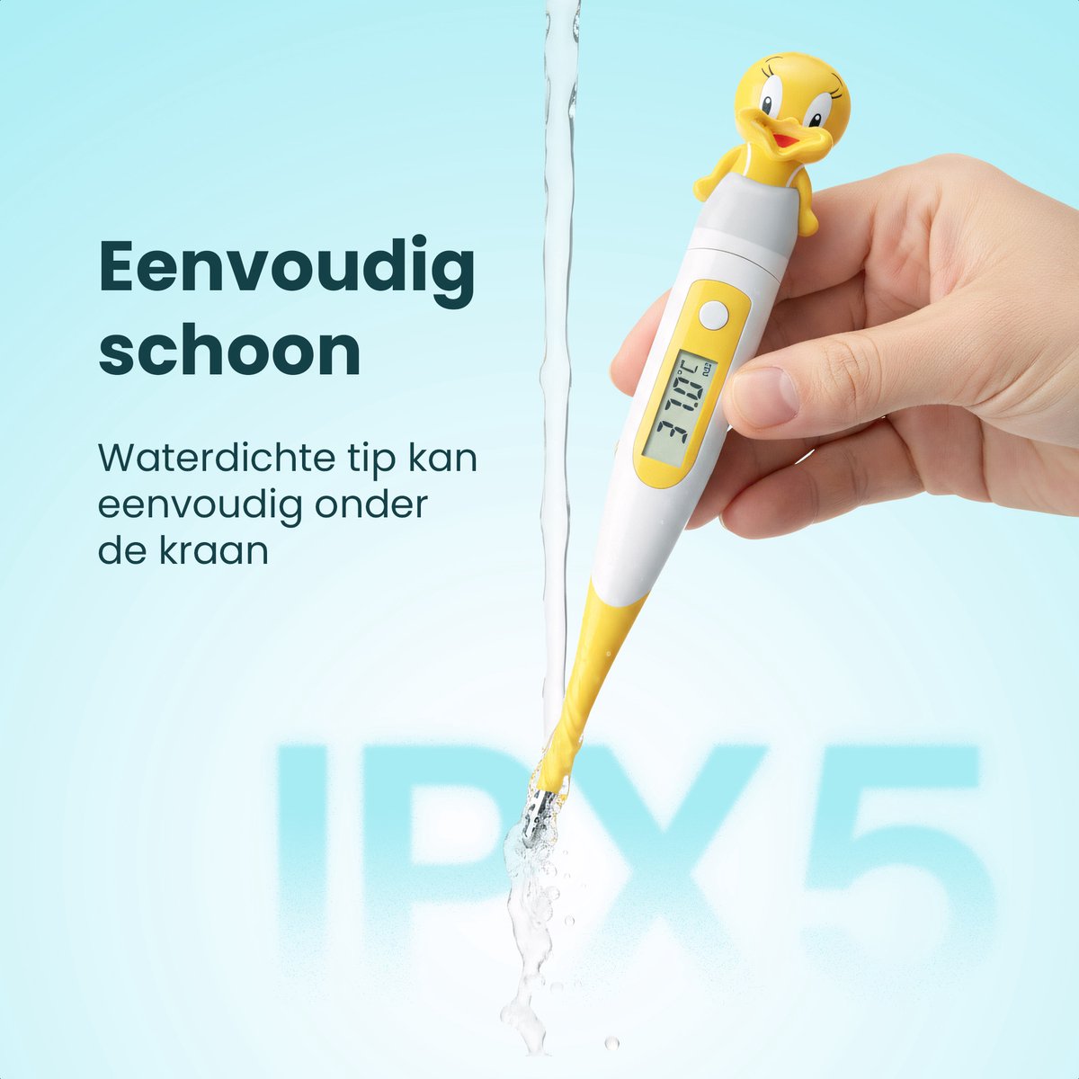 Babydrogist digitale Baby Thermometer met flexibele tip - Rectaal, oksel & oraal - Eend — cadeau in Cadeau-ideeën - foto 3