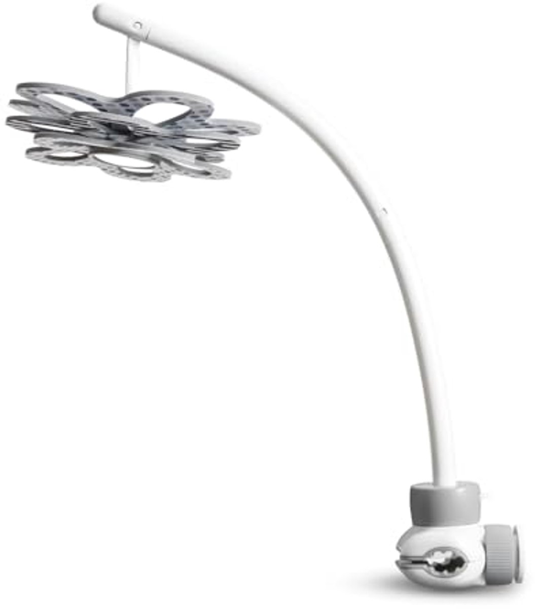 Baby Bloom Mobiel voor Baby Entertainment | Zwart-witte Bloem met Middenspiegel | Modern Ontwerp met Gemakkelijke Clip-On Functie