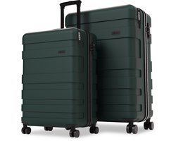 NoriX Kofferset - 143L - Trolleyset TSA 2-delig - Handbagage en groot - Norix - Forest Green