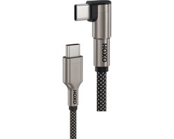 USB C Kabel - USB C naar C - Snellader 60W - Haakse aansluiting 90° - 1.5 Meter - USB Kabel Gevlochten - Geschikt voor Samsung