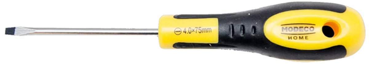 Modeco Platte Schroevendraaier 4x75mm - Ergonomische Handgreep
