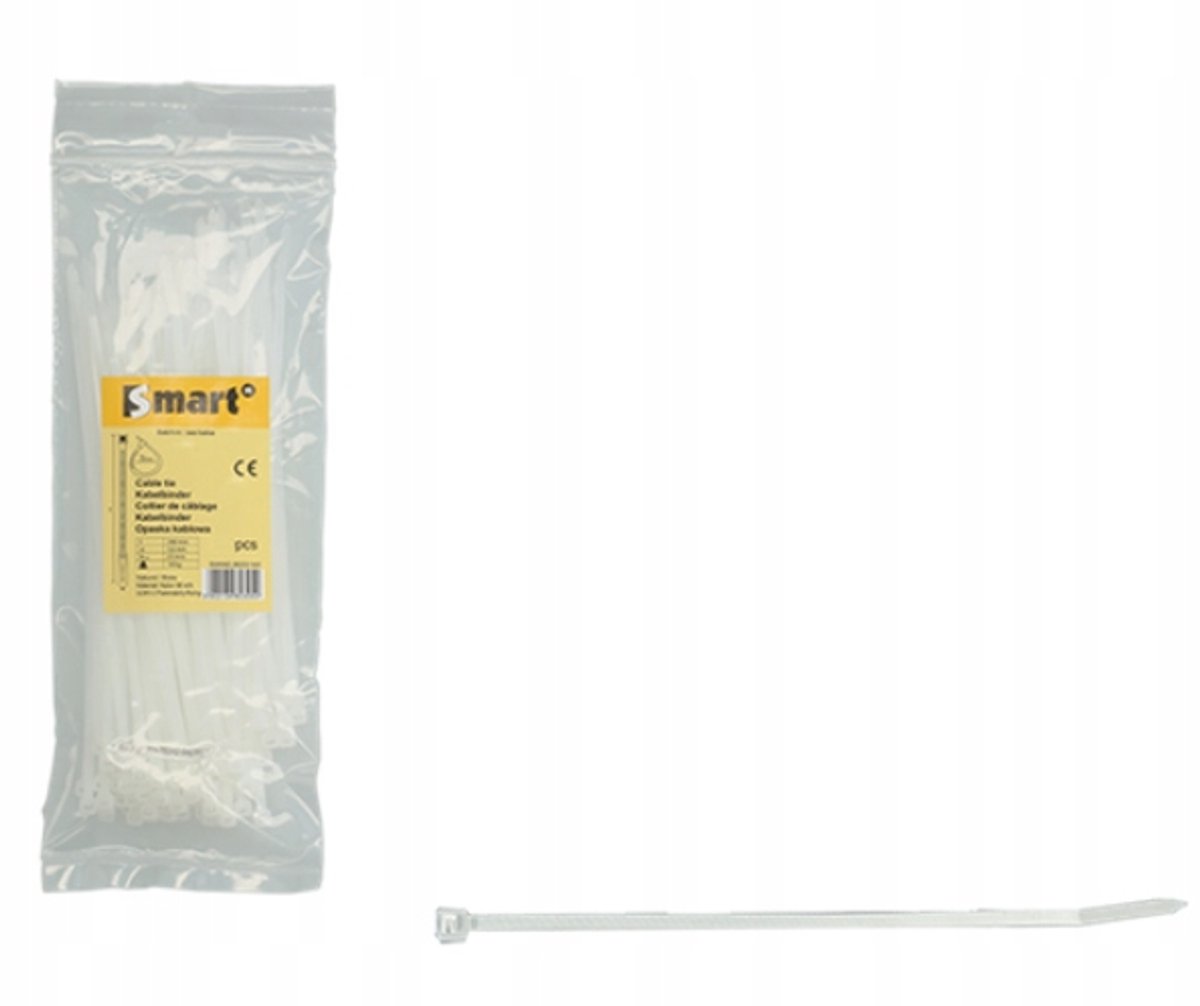 Kabelbinders Wit 250x3,6mm - 100 stuks