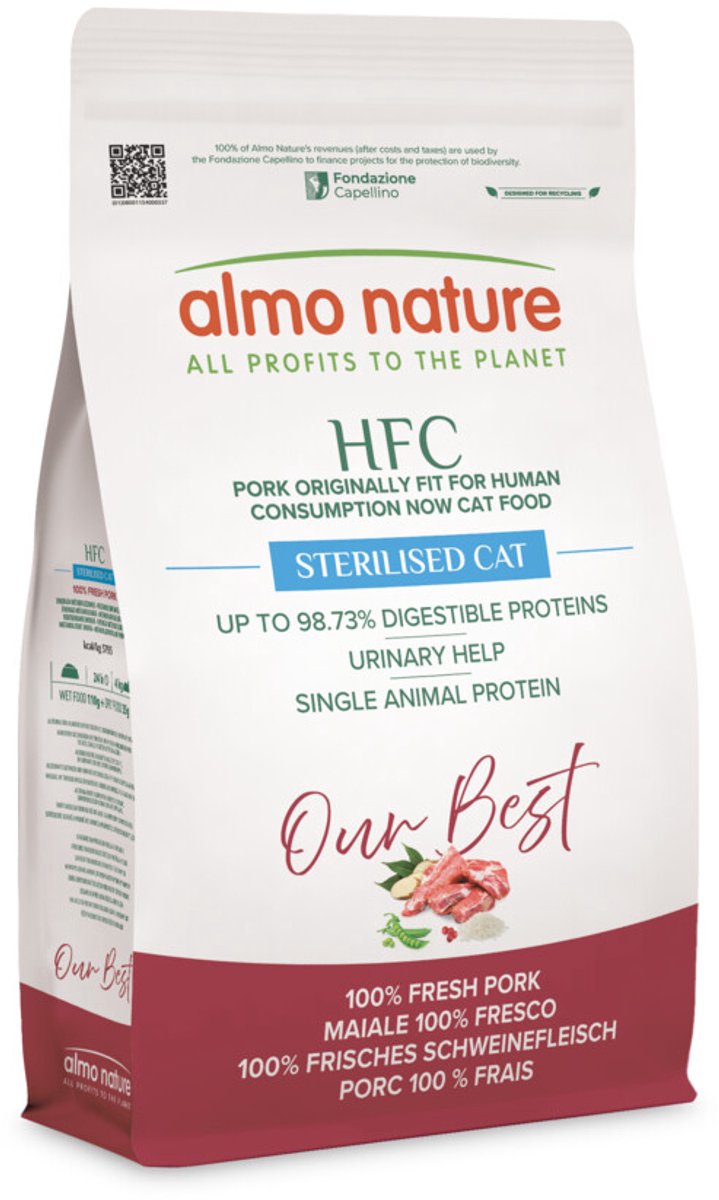 Almo Nature Almo Nature HFC Kattenvoer Droog Adult Sterilised Varken - 1,2 kg