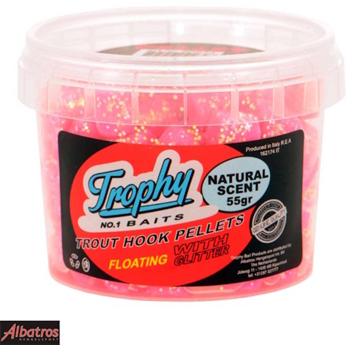 Trophy Baits Trout Pellet – kant-en-klare forelpellets met natuurlijke geur in diverse kleuren Red Pink 55GR