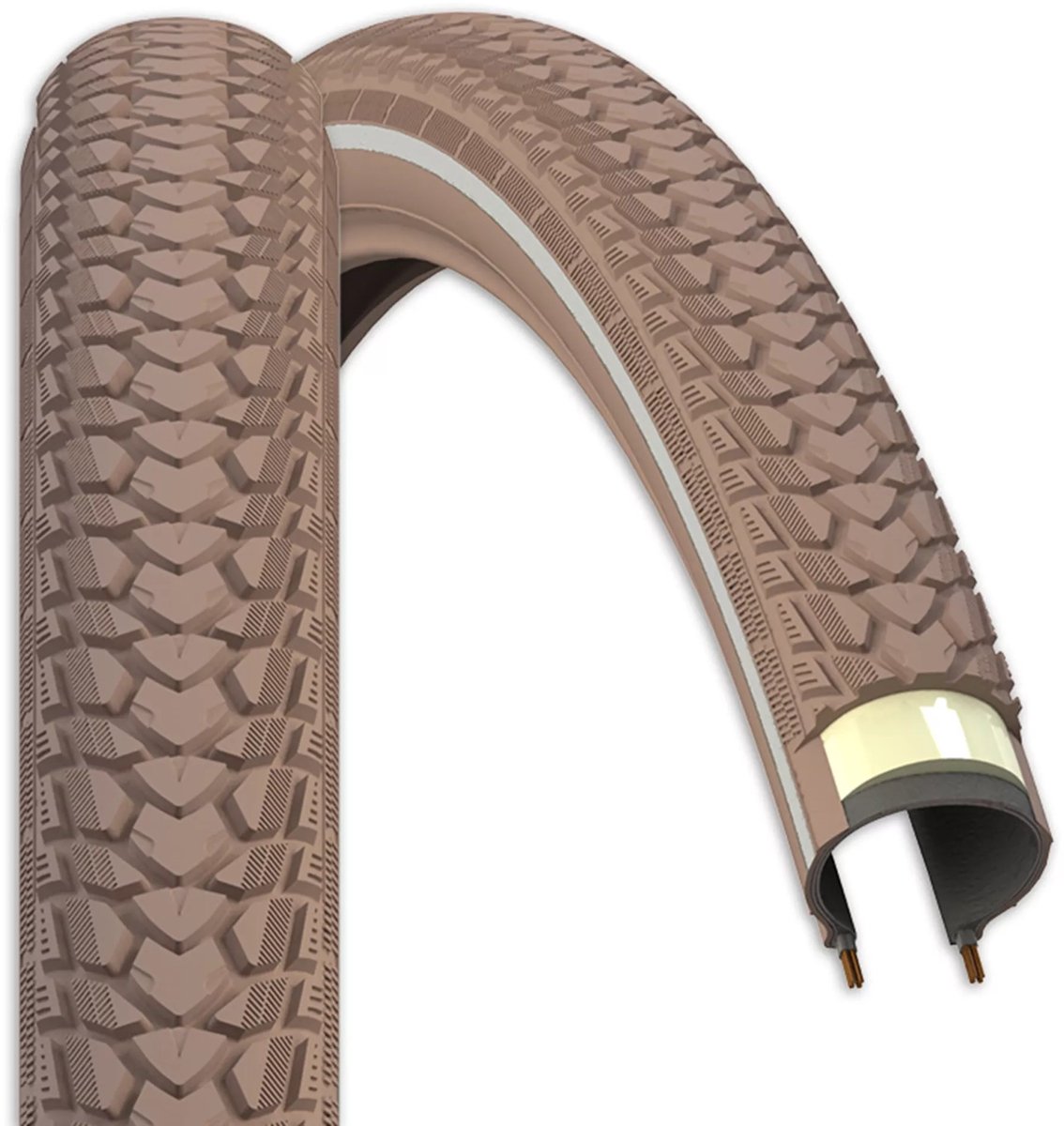 Rexway Buitenband - 3,5mm anti-lek - Reflectie - 28x1.75 - Bruin