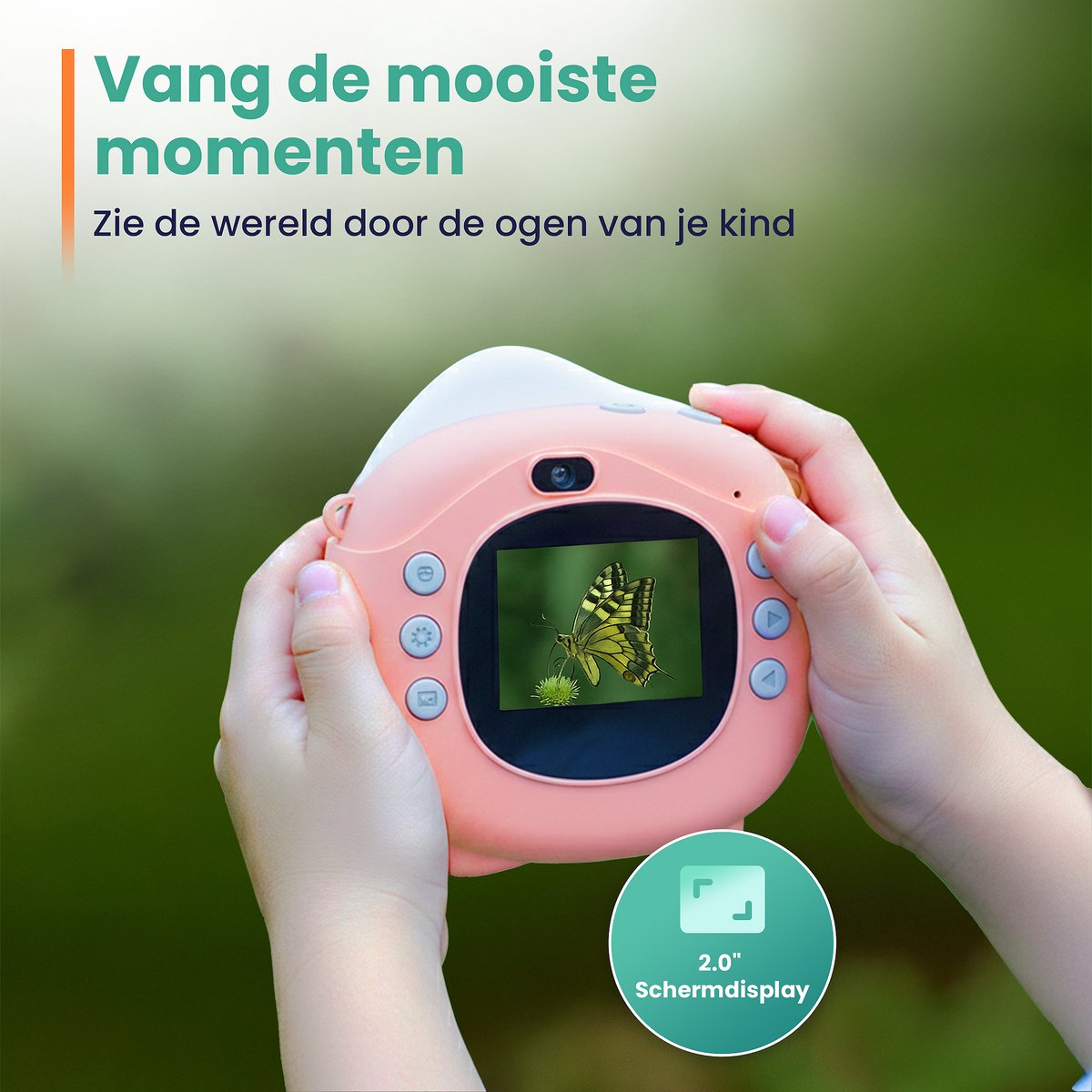 ODESSEY Kindercamera met Printer - Full HD - Selfie Camera - 32GB SD Kaart - Foto - Video - Spelletjes - Digitale Camera Kinderen - Fototoestel voor kinderen - Roze — afbeelding 2