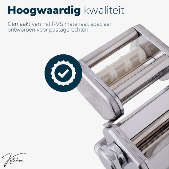 Kitchenz® Pastamachine Zwart - Inclusief Ravioli Opzetstuk & Pasta Receptenboek - Pastamaker & Pasta Starterset voor Zelfgemaakte Pasta van Merkloos — afbeelding 4