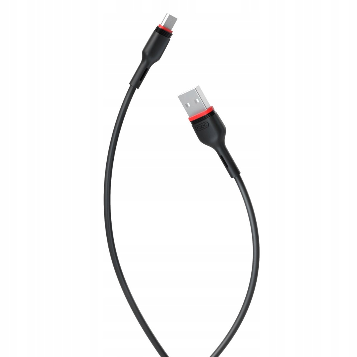 XO USB naar MicroUSB Laadkabel 1m Zwart - Snel Opladen 2.4A