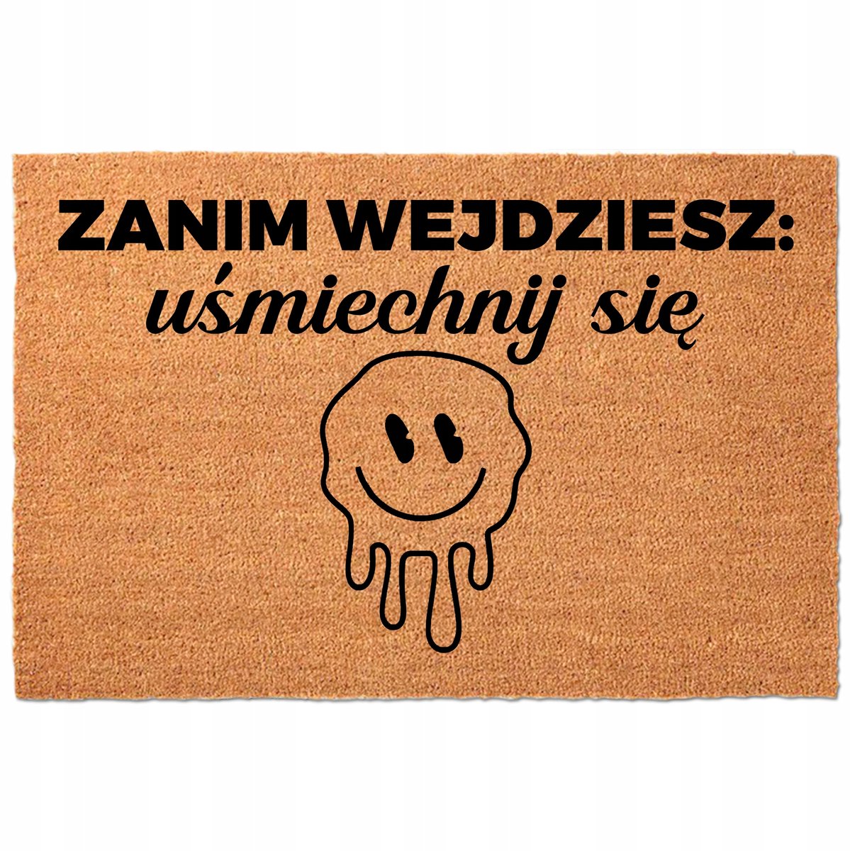 Kokosmat Deurmat 40x60 beige 'Glimlach' - humoristisch & functioneel