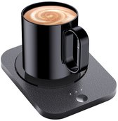MYMULIKE Koffiekopjeswarmer voor kantoor, met 6 temperaturen (45 °C tot 70 °C, led-display, koffiekopjeswarmer en timer 1-12 uur, autohoed, koffiehoed, thee, melk
