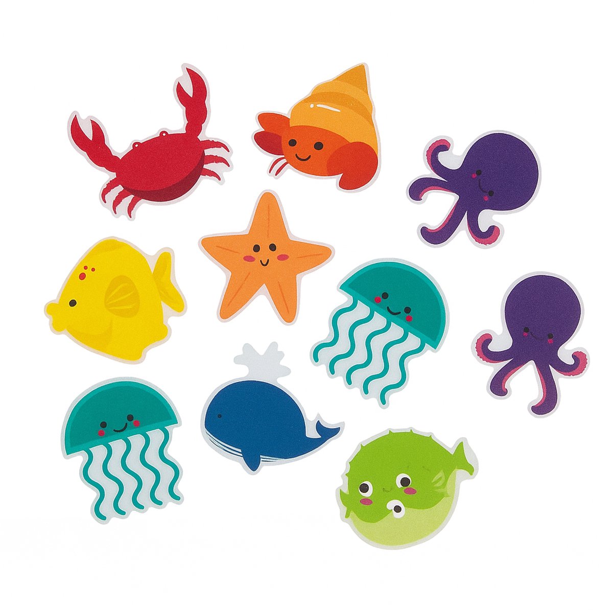 10 Antislip Zeedieren Stickers voor Douche Bad Trap | Veiligheid in Badkamer Kind Kinderen Peuters Kleuters Baby Babybad | Zelfklevend Zelfklevende Sticker Stickers Anti slip mat Antislipmat Douchemat Badmat Antislipmatten | Glad Gladde Traptreden