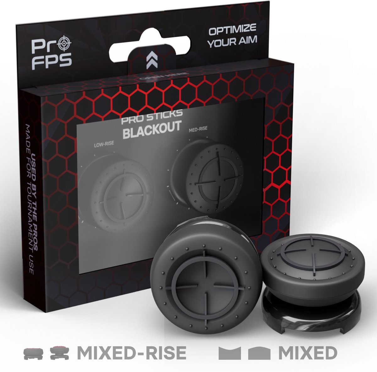 ProFPS Thumbsticks PS4 & PS5 – Low & Mid-Rise Thumb Grips – Blackout