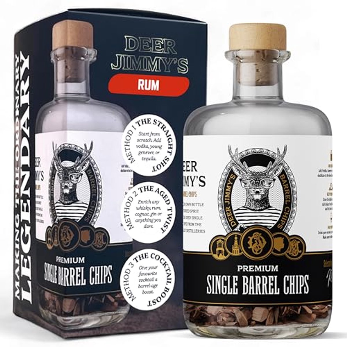 DIY Rum Cadeauset - Maak je eigen premium rum met eikenhout uit Zuid-Amerika - Perfect voor elke drank