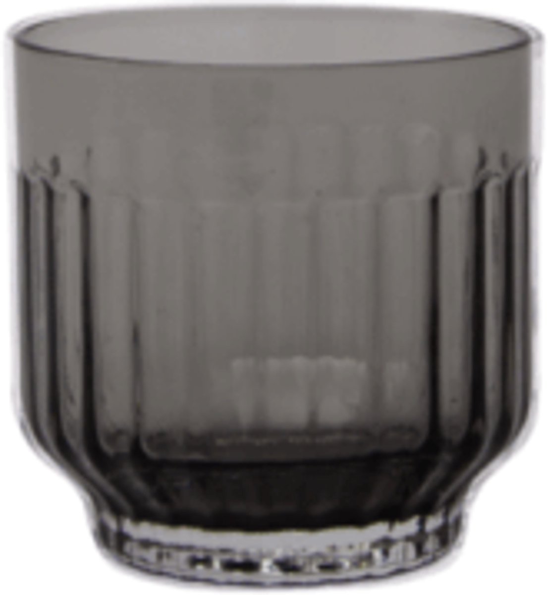 XLBoom Mila Tumbler Dark Grey Set van 4 – Mondgeblazen glazen tumbler set (4 stuks) – Verkrijgbaar in Amber | Clear | Dark Grey | Green – Design servies voor tafel