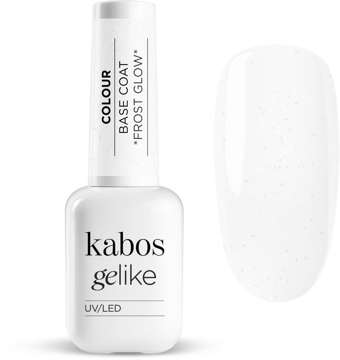 Kabos Kleurrijke hybride basis Gelike Colour Base Coat 2in1 Frost Glow / Vorstglans 10ml