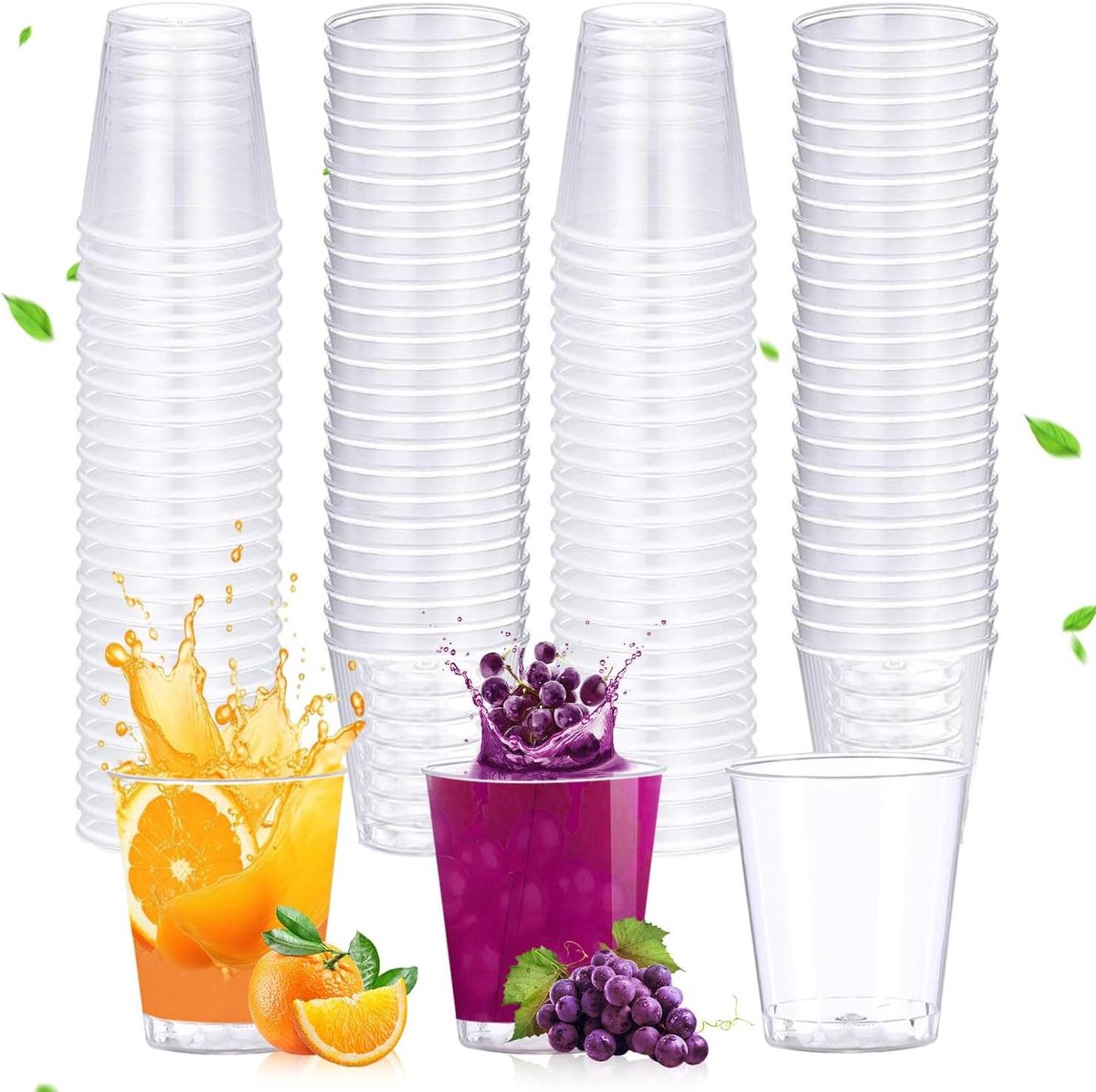 Image of 200 stuks Herbruikbare Borrelglazen 50 ml - Transparant - Voor Verjaardagen, Feesten, Bruiloften en Picknickfestivals.