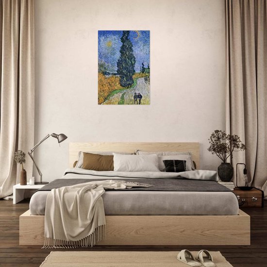 Affiche Vincent van Gogh - Route de campagne en Provence la nuit 50x70 cm