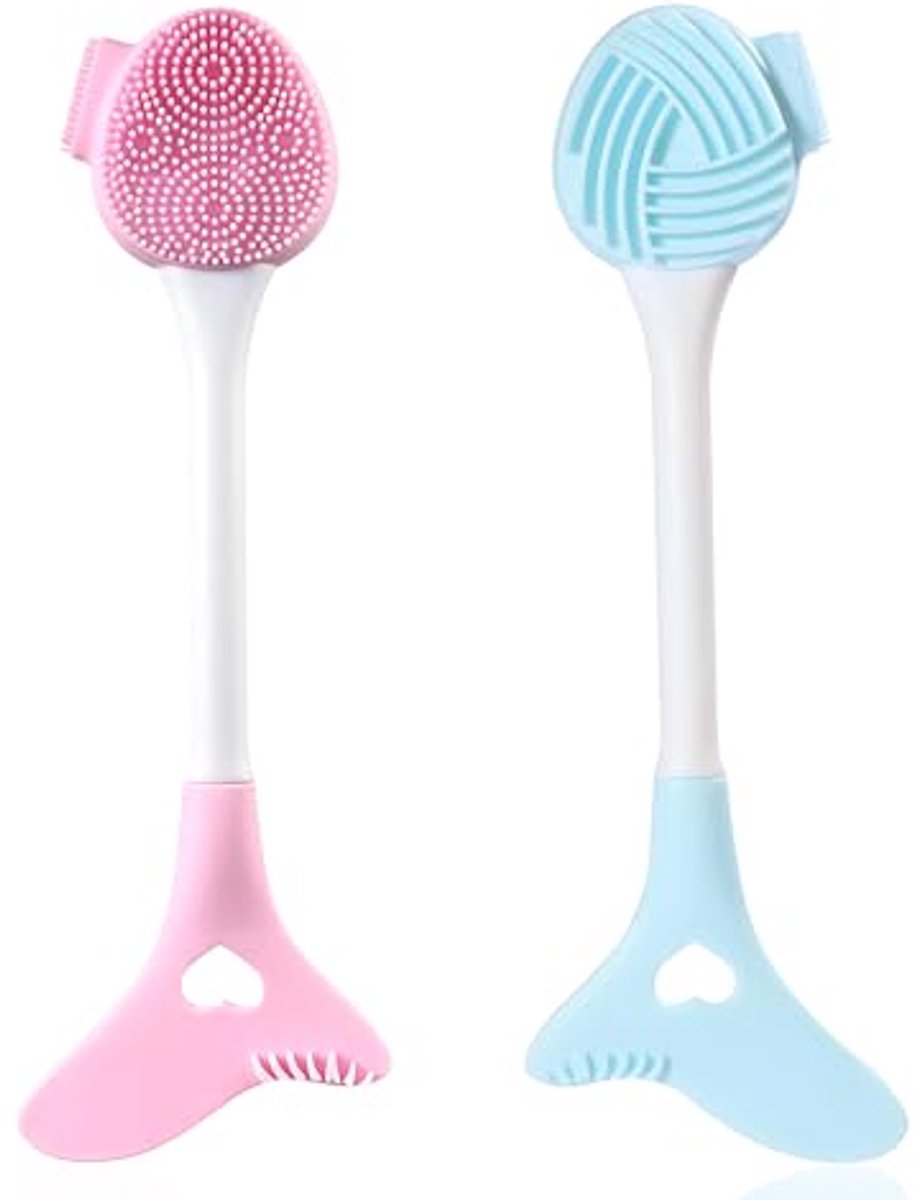 Zachte Gezichtsreiniger en Maskerborstel Set - 2-in-1 Reinigings- en Applicatorkit voor Exfoliëren en make-up Verwijderen