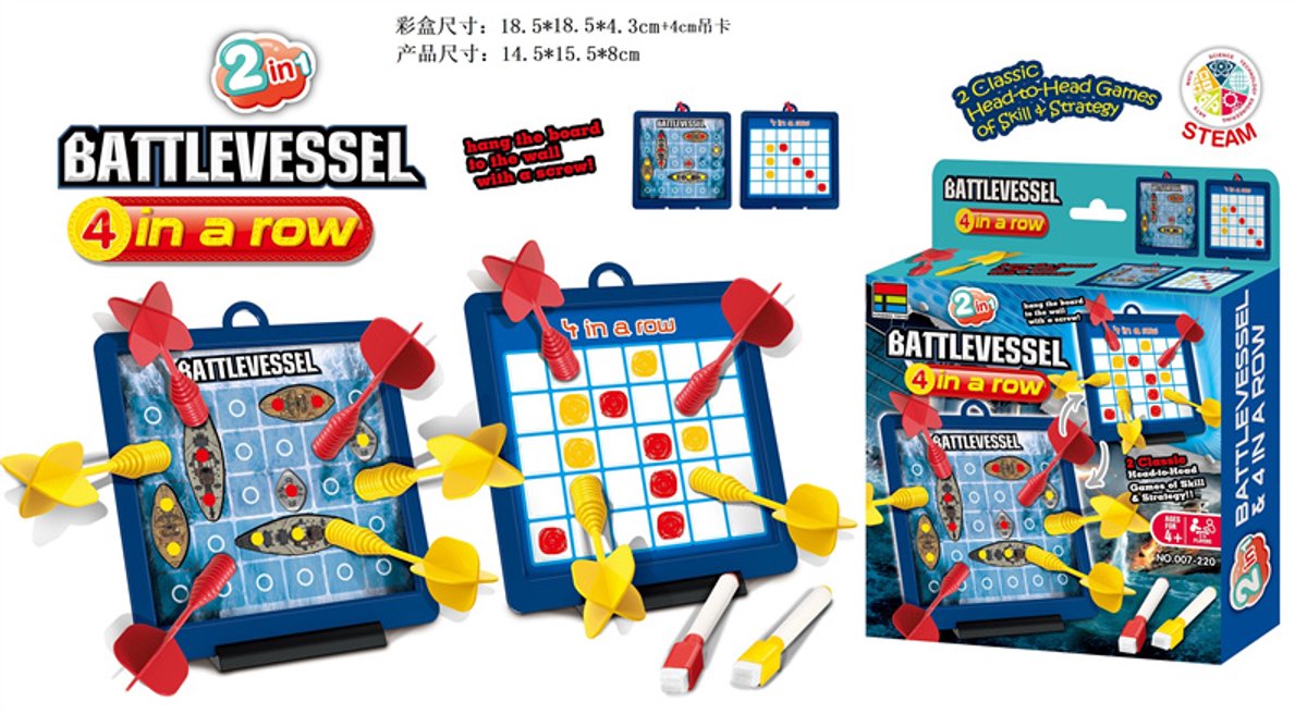 2in 1 Gezelschapsspel - Meeneemkoffer - Magnetische Darts - Compact en Multifunctioneel - Strategisch en Leuk