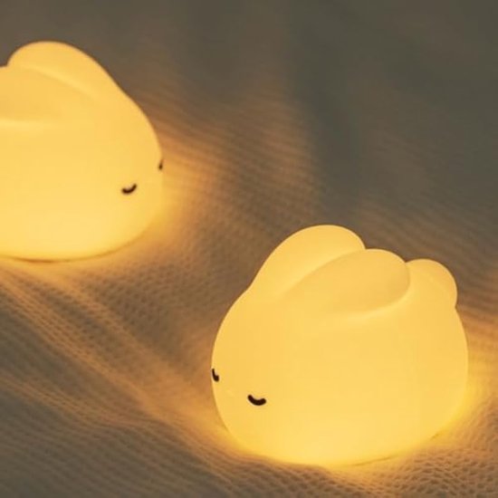 USB-nachtlampje van siliconen voor kinderen met timer en 800 mAh-batterij, LED-slaaplampje voor slaapkamer en babykamer, compatibel met Dream Bunny-patroon — afbeelding 4