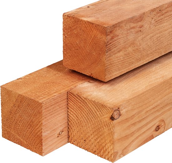 Complete douglas paal + betonpoer set | Douglas paal 15x15cm, 250cm + betonpoer 15x15x60cm antraciet + stelset + schroeven - Set - Overkapping - Tuinkamer - Veranda
