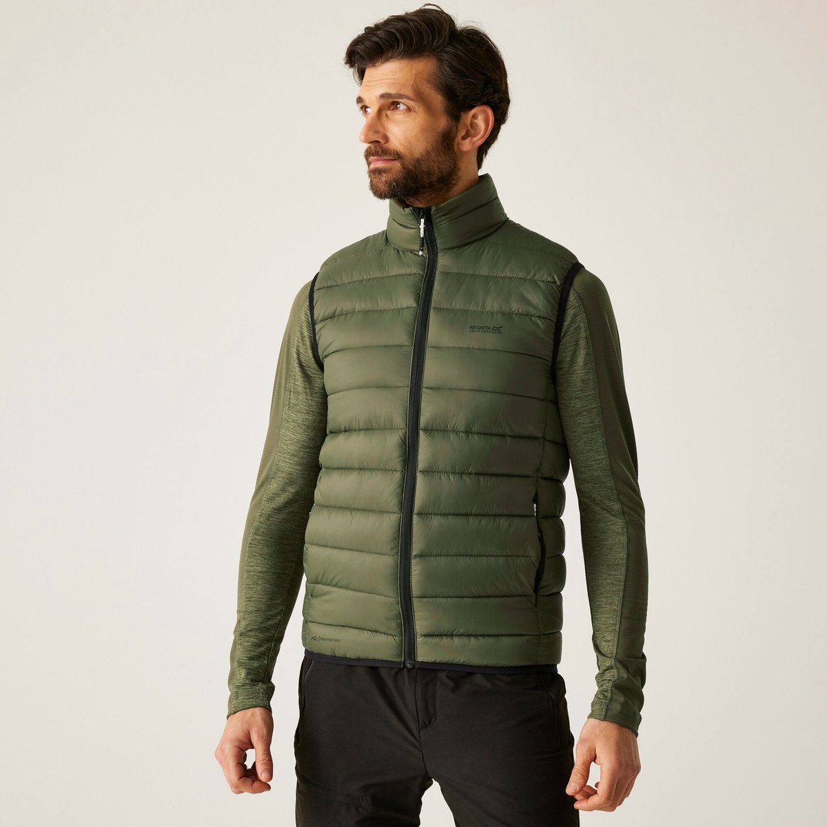 Bodywarmer Hiking Heren Waterafstotend Groen