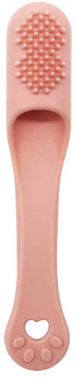 Rieba® Tandenborstel Hond & Kat - Tandenborstel Siliconen - Tanden - Honden - Katten - Tandverzorging - Tand Reinigen - Hondentandenborstel - Peach Roze