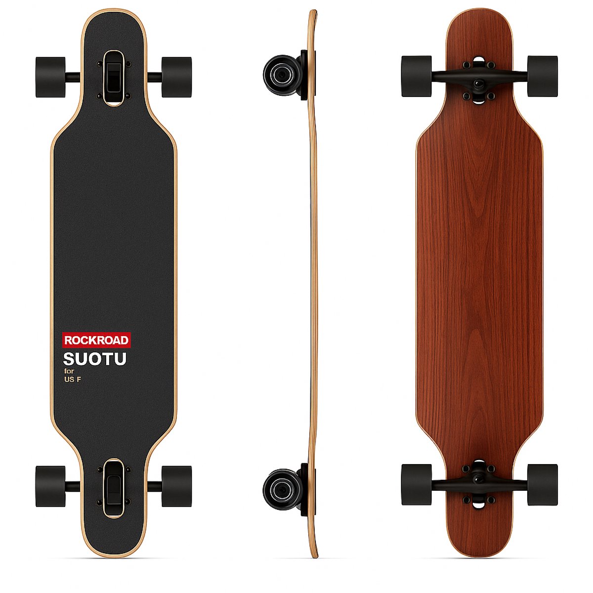 Suotu Skateboard - Longboard - 102.5x23x57.5 cm - ABEC-9 - 95A - schokabsorptie - Jongens - Meisjes - Volwassenen Skateboards — afbeelding 8