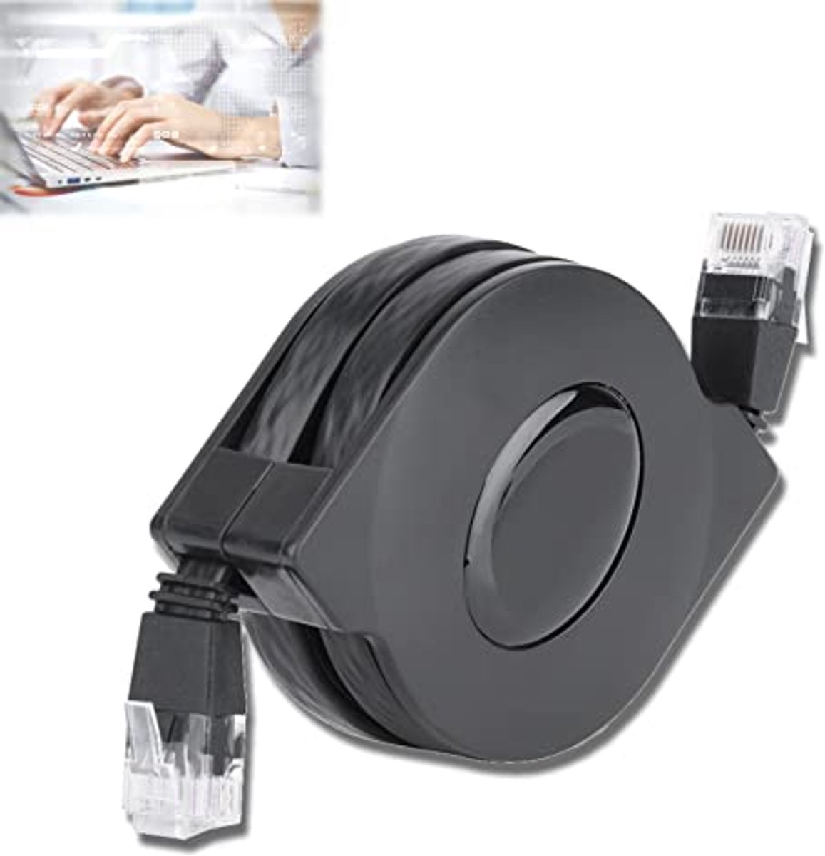 Ultra Platte CAT 6 Ethernet-kabel - Verstelbare Intrekbare RJ45 Netwerk Kabel - 2 Meter