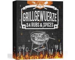 Adventskalender 2025 met 24 Premium-kruiden voor BBQ en Grillfans | Elegante Kerstkalender voor Fijnproevers en Cadeaus