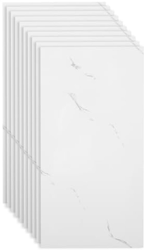 Wandpanelen, marmerdesign, 10 stuks, 60 x 30 cm, zelfklevend, pvc- wandpanelen, wandbekleding, donker marmer
