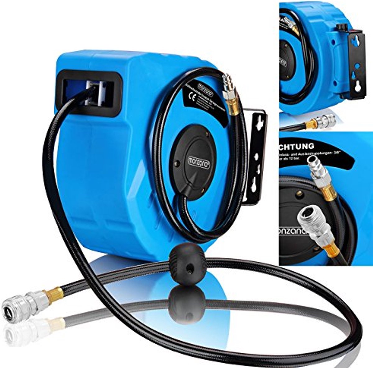 Automatische Persluchtslanghaspel 10m 1/4' - Slangdispenser voor Werkplaats en Garage