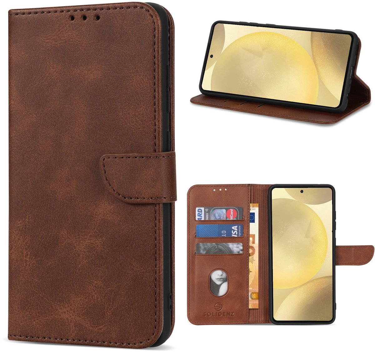 Solidenz hoesje - Geschikt voor Samsung Galaxy A56 / A36 - Bookcase - Bruin