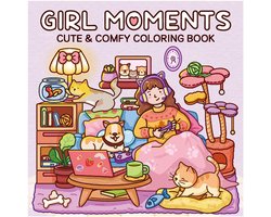 Girl Moments - 40 Schattige kleurplaten - Kleurboek voor kinderen en volwassenen - Kawaii stijl dieren - Cute, comfy & cozy coloring book - Bold & easy - Sinterklaas & Kerst cadeautjes