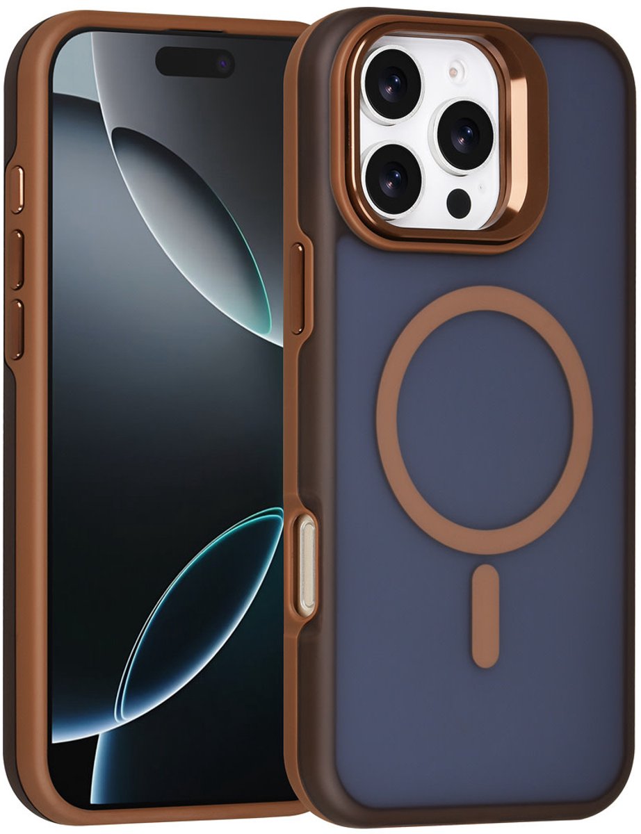 TUNIQ Back cover voor iPhone 16 Pro Max - MagSafe - Met Camerastand - Goud