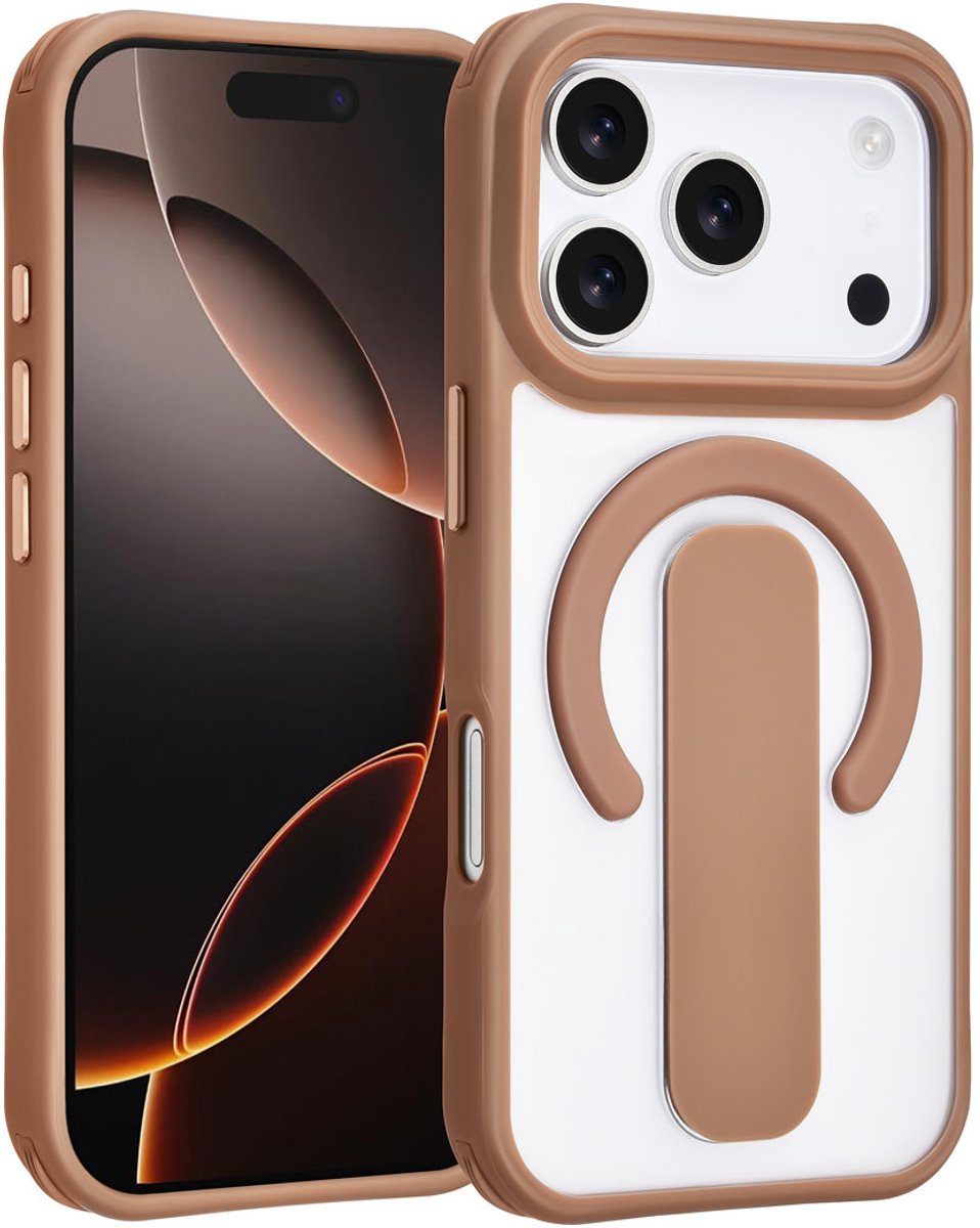 TUNIQ Anti-shock Back cover voor iPhone 17 Pro - Ingebouwde Ringstand - Goud