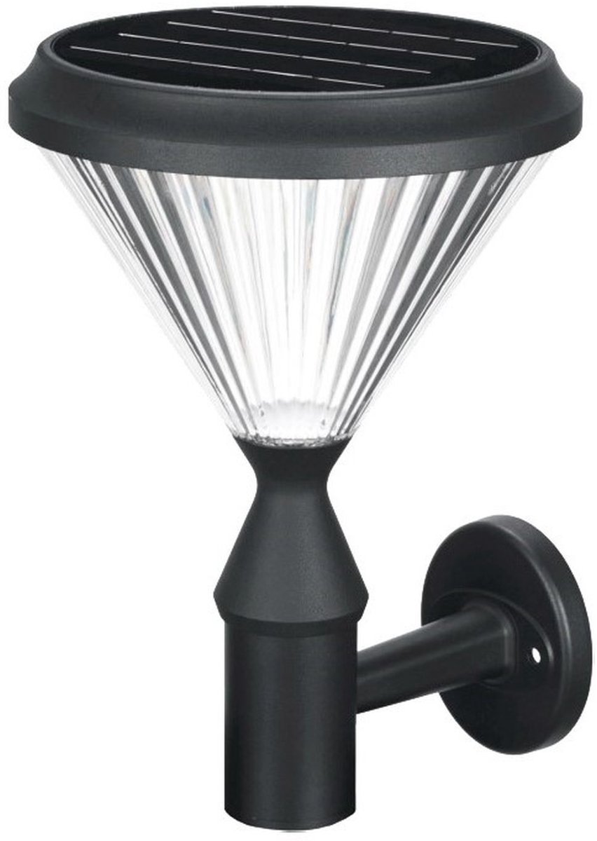 Iplux® | Paris | Solar Tuinverlichting | 400 Lumen | Wandlamp 37cm