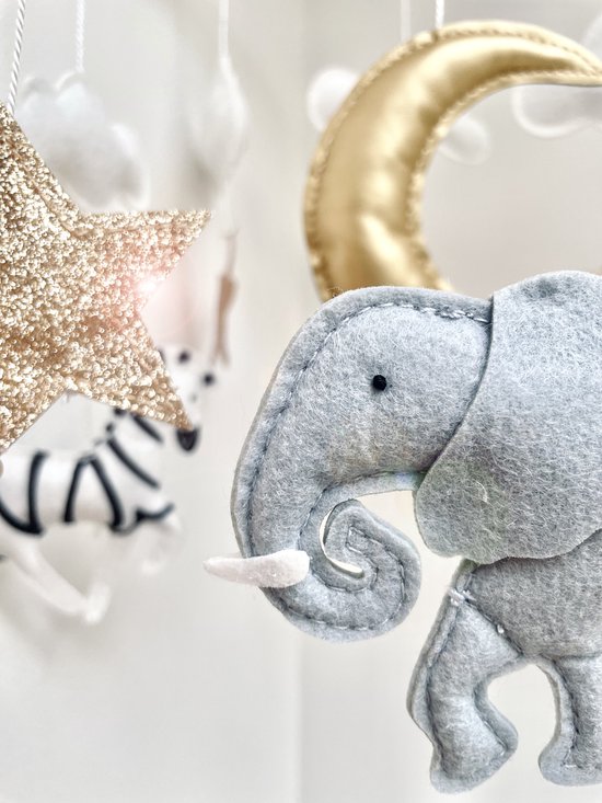 Kiekepiep® Tiny Zoo Boxmobiel - Houten baby mobiel met safari dieren - decoratie box & wieg - uniek kraamcadeau van Merkloos — afbeelding 2