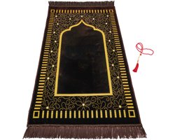 FIRASET Islamitische Gebedskleed – Seccade– Turkse Zachte Dunne Gebedsmat – Janamaz Sajada – Inclusief Gebedskralen – Ramadan & Eid Geschenk voor Mannen en Vrouwen – 66x110 cm