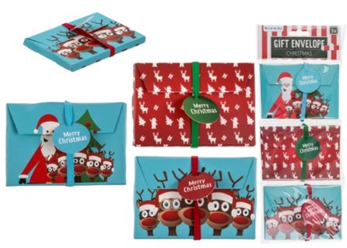 Kerst cadeau envelop , set van 3