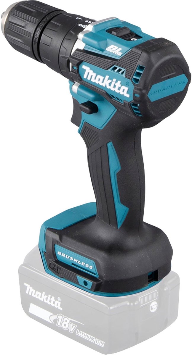 Accuboorschroevendraaier, compatibel met Makita 18 V lithium-accu, 120 Nm borstelloze slagboorschroevendraaier met 20 3 koppelstanden, 13 mm boorhouder, led-werklamp (zonder accu